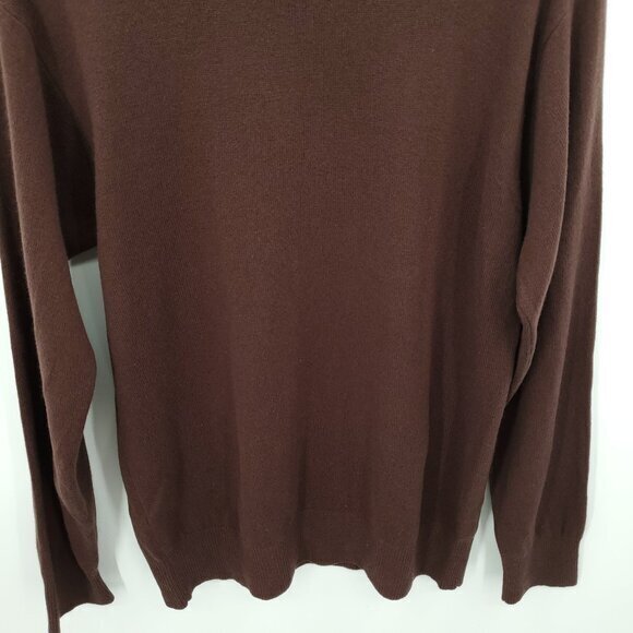 VTG Ton Reve 100% Cashmere Turtleneck Sweater L Brown - Picture 4 of 14